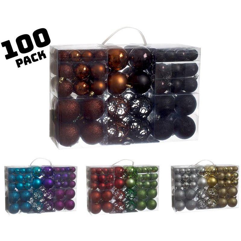 R N' Ds Shatterproof Christmas Ornament Balls - Black and Brown - 100 Pack