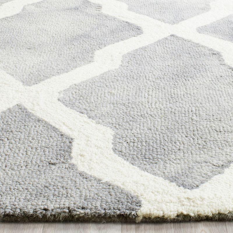 Grey and Ivory Hand-Tufted Wool 4' x 6' Area Rug