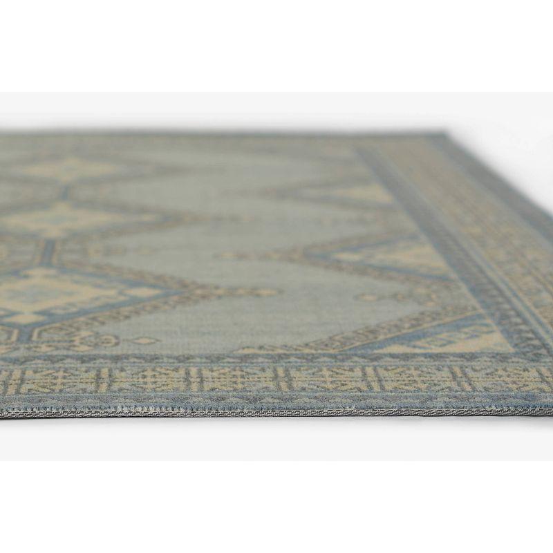 Momeni 6'6"x9' Anatolia Kez Medallion Machine Loomed Area Rug Blue: Wool & Nylon, Low Pile, Indoor Classic Rectangle Rug