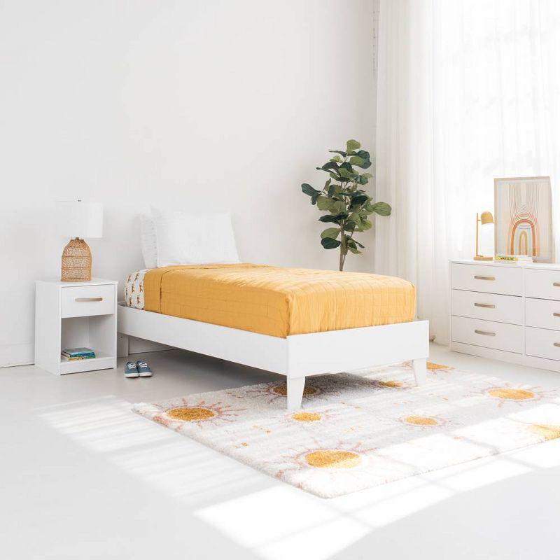 Twin Piperton Platform Bed White - Signature Design by Ashley: Modern Style, No Box Spring Needed