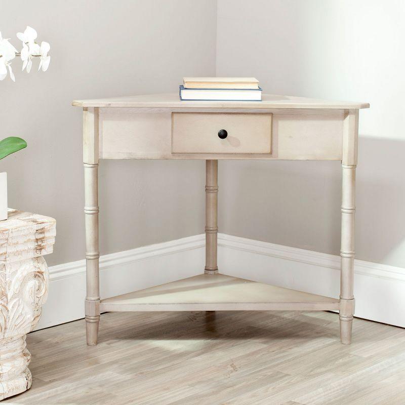 Gomez Corner Console Table - Vintage Grey - Safavieh