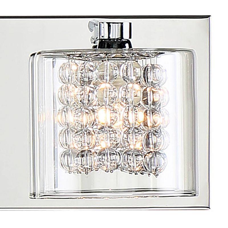 Possini Euro Design Coco Modern Wall Light Chrome Hardwire 20 1/2" 3-Light Fixture Clear Glass Crystal for Bedroom Bathroom Vanity Reading Living Room