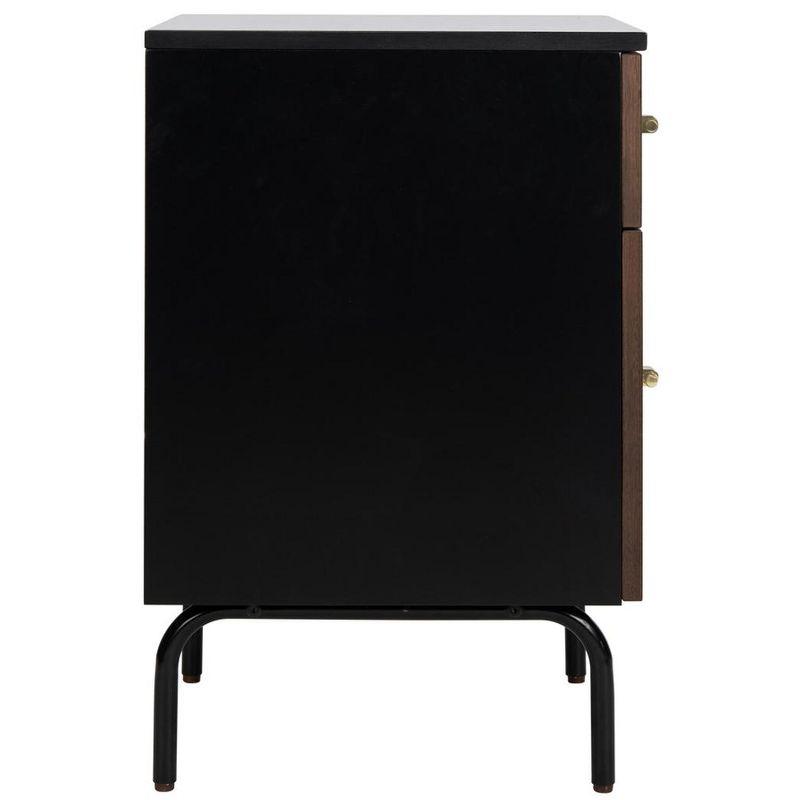 Genevieve 2 Drawer Nightstand - Walnut/Black - Safavieh.