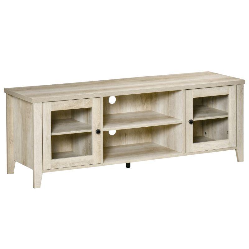 Contemporary Oak TV Stand with Storage for 60" Screens