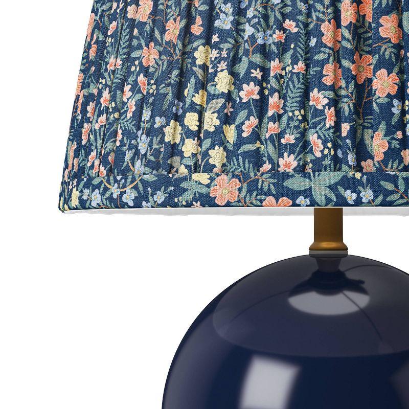 Rifle Paper Co. x Target Round Base Table Lamp - Pleated Mayfair Shade: Ceramic Accent, 60W, Inline Switch, ETL Listed