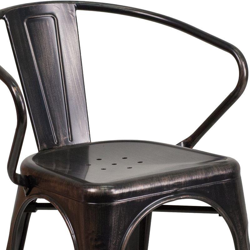 Flash Furniture Hucheson Metal Indoor-Outdoor Chair with Arms