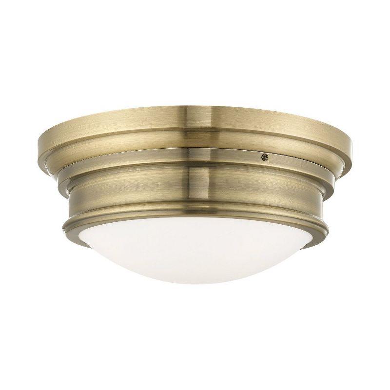 Livex Lighting Astor 3 - Light Flush Mount in  Antique Brass