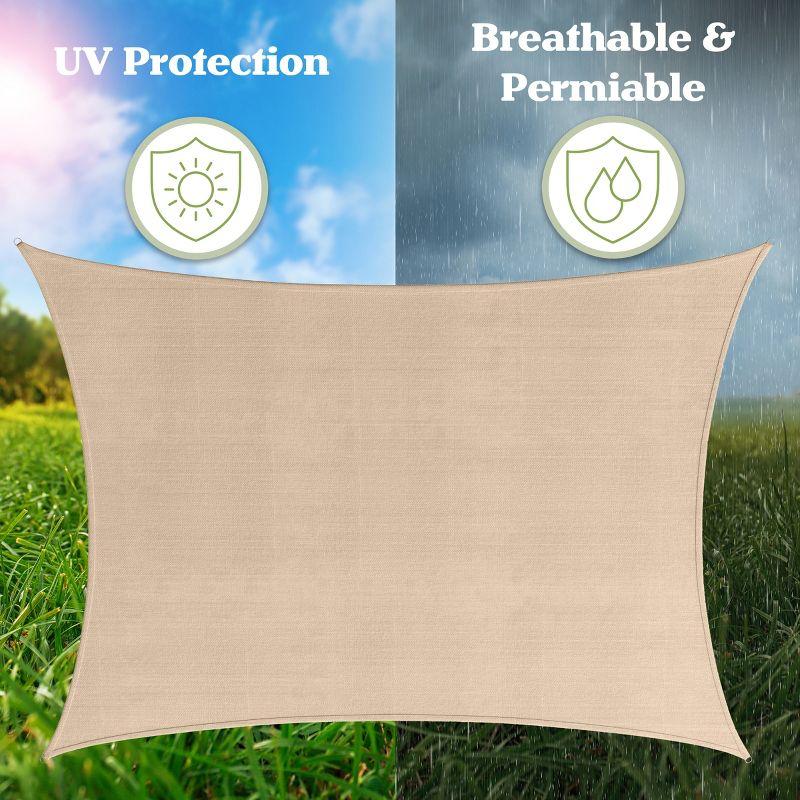 Pure Garden Sun Shade Canopy - 10x13ft Curved Rectangle Sun Shade Sail with UV Protection - Sun Shades Outdoor Patio or Pool Canopy - Sunshades for Patio, Yard, Deck or Outdoor Activities by Pure Garden
