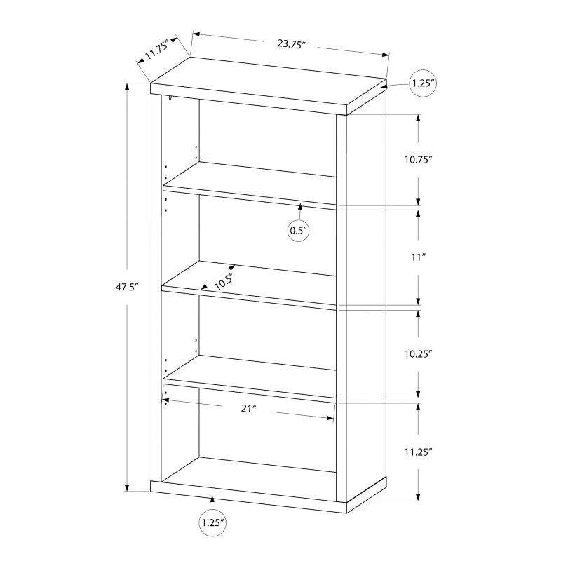 Taupe Medium Wood Adjustable 4-Shelf Bookcase