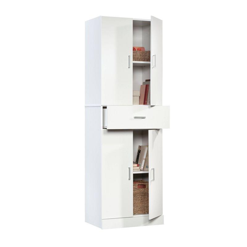 Sauder 4 Door Contemporary Storage Cabinet with Drawer White