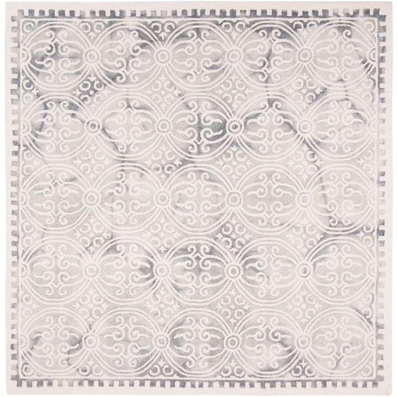 Dip Dye DDY211 Hand Tufted Area Rug - Silver/Ivory - 7'x7' - Safavieh.