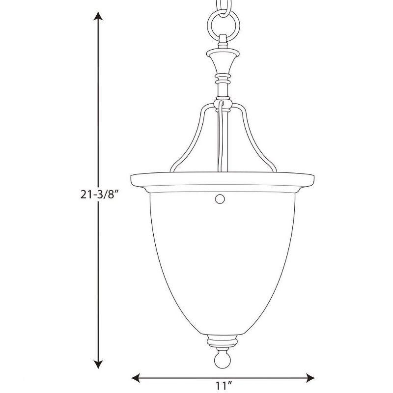 Progress Lighting, Madison, 1-Light Inverted Pendant, Brushed Nickel, Etched Glass Shade