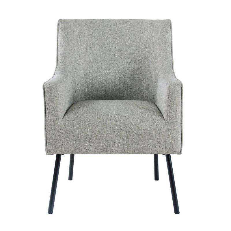 Modern Accent Chair Gray Woven - HomePop: Upholstered, Metal Legs, Matte Black Finish