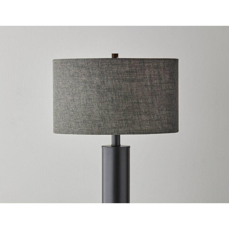 Ezra Table Lamp Black - Adesso: Modern Metal Design, No Assembly, UL Listed, Drum Shade