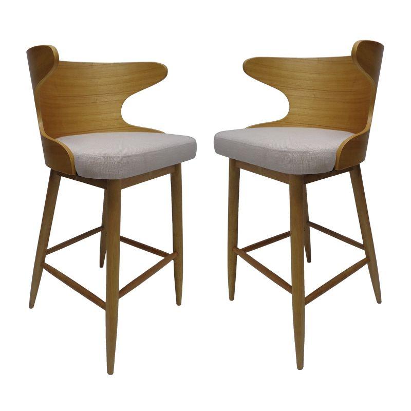 Overturf Upholstered Counter Stool with Solid Wood Frame (Set of 2)