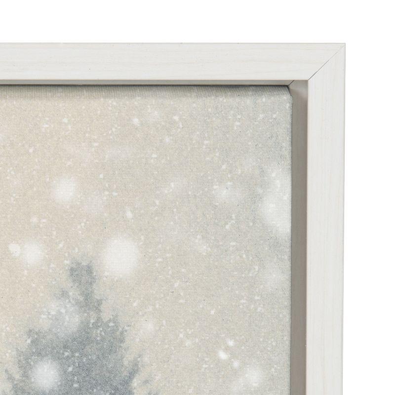 Kate and Laurel Sylvie Snow Day Framed Canvas by Robert Cadloff of Bomobob, 18x24, White