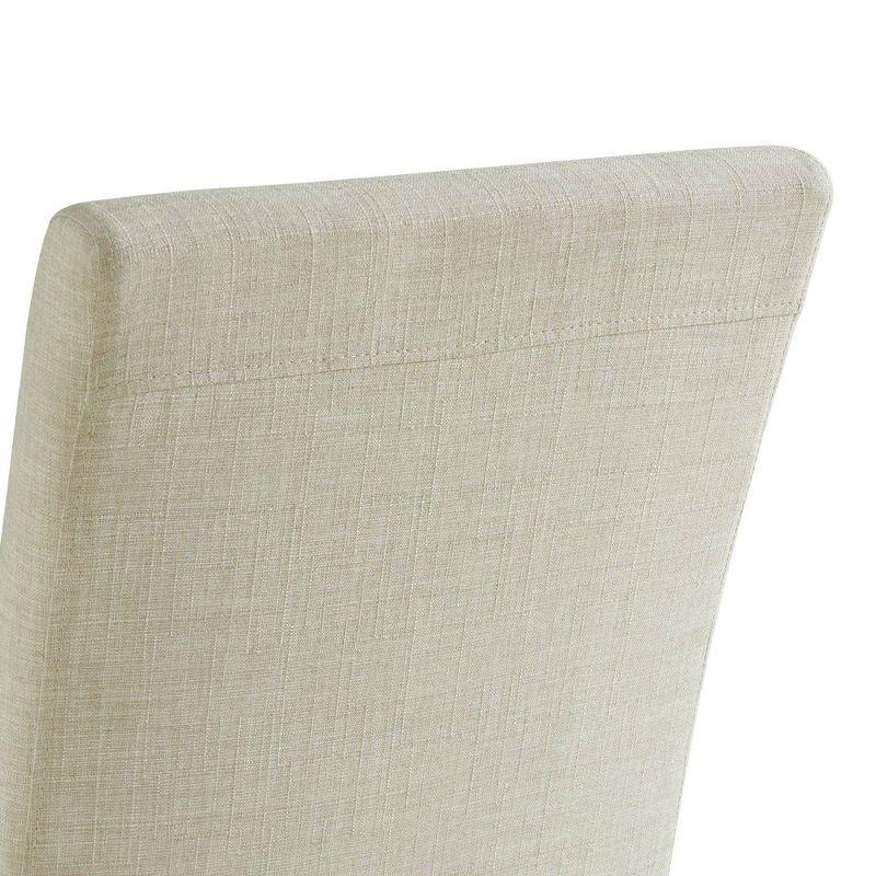 Turner Upholstered Side Chair Set Natural: Linen Fabric, Foam Cushion, Armless - Picket House Furnishings