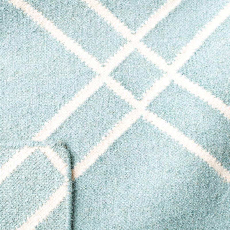 Dhurries DHU638 Hand Woven Area Rug - Light Blue/Ivory - 8'x10' - Safavieh.