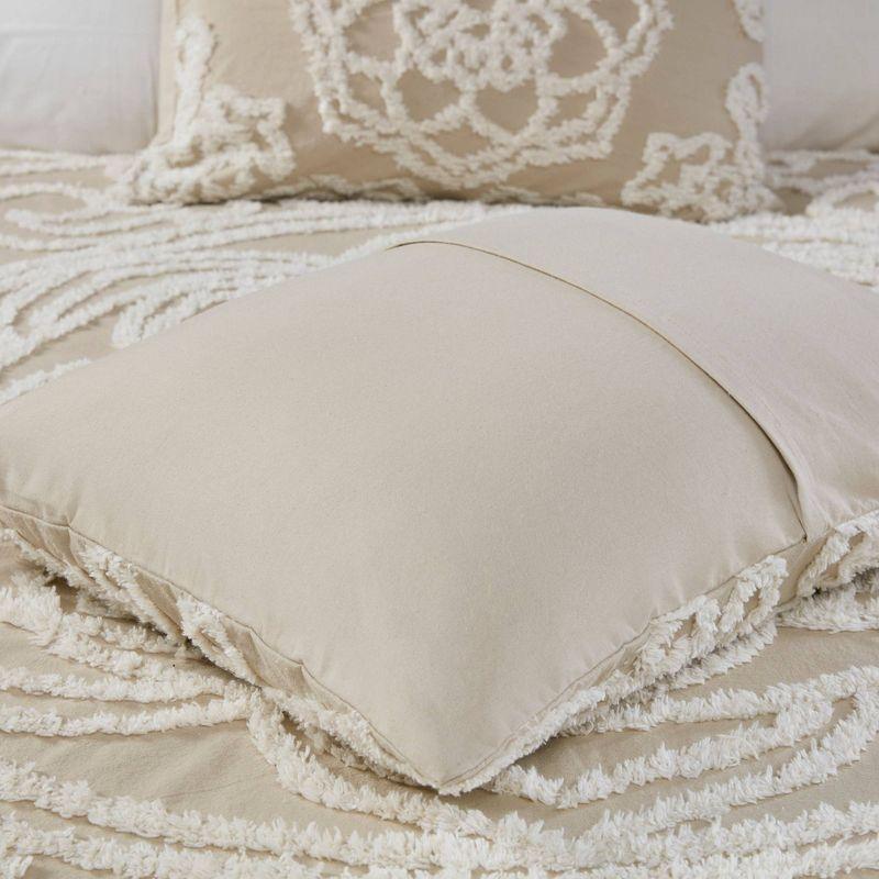 Laetitia Tufted Chenille Cotton 3 Piece Medallion Duvet Cover Set