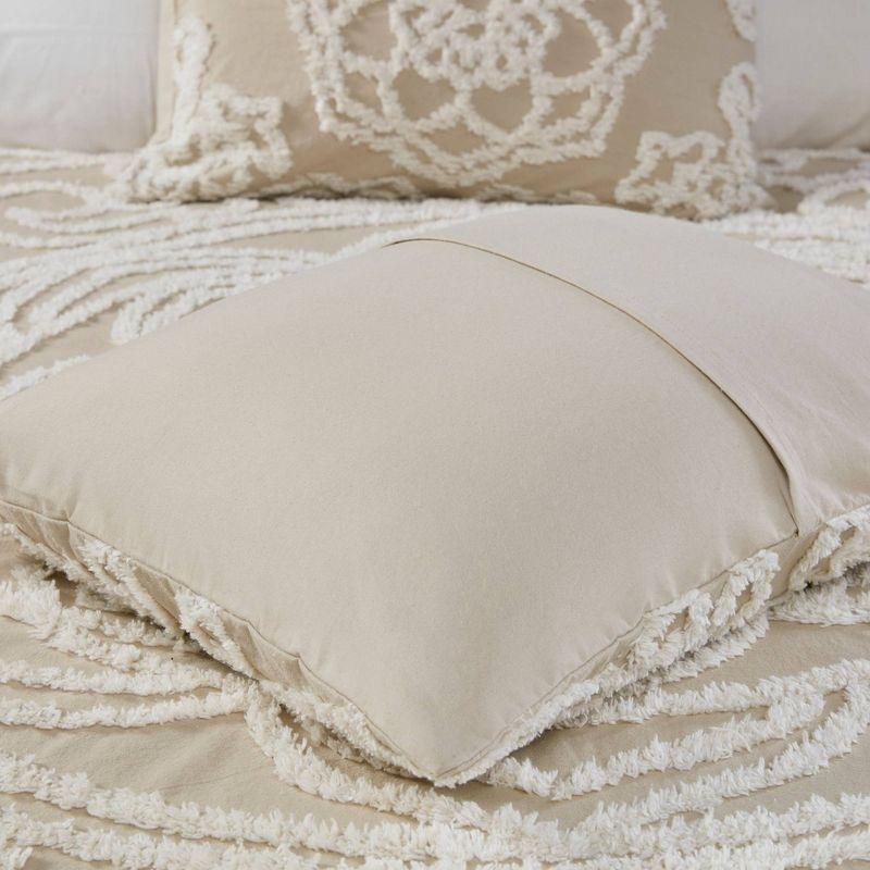 Laetitia Tufted Chenille Cotton Medallion Fringe Coverlet Set