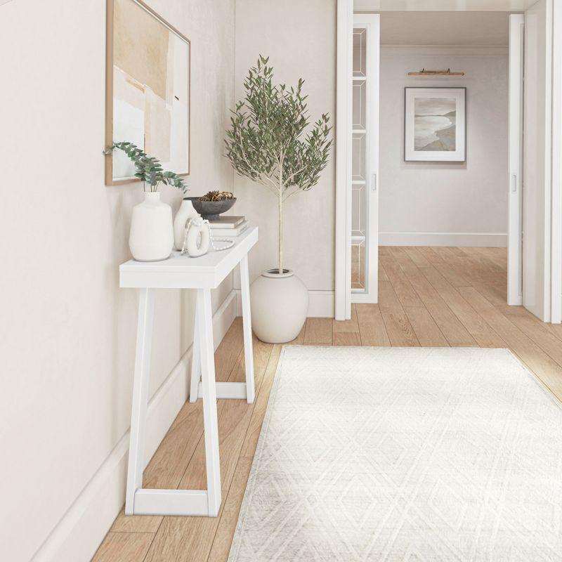 Plank+Beam 36” Solid Wood Console Table, Classic Farmhouse Style Sofa Table, Narrow Entryway Table for Hallway, White