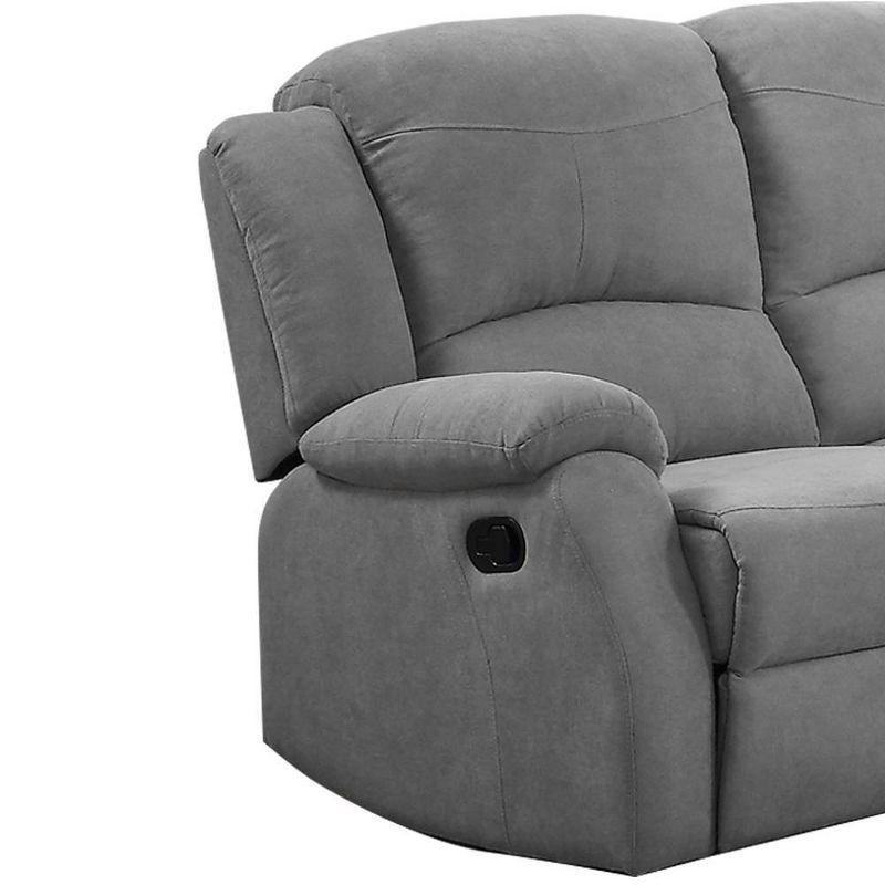 Zorina 61" Gray Linen Reclining Loveseat with Pillow-top Arms