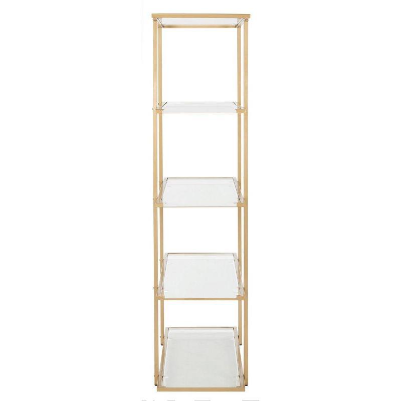 Francis 5-Tier Etagere - Gold/Tempered Glass - Safavieh.