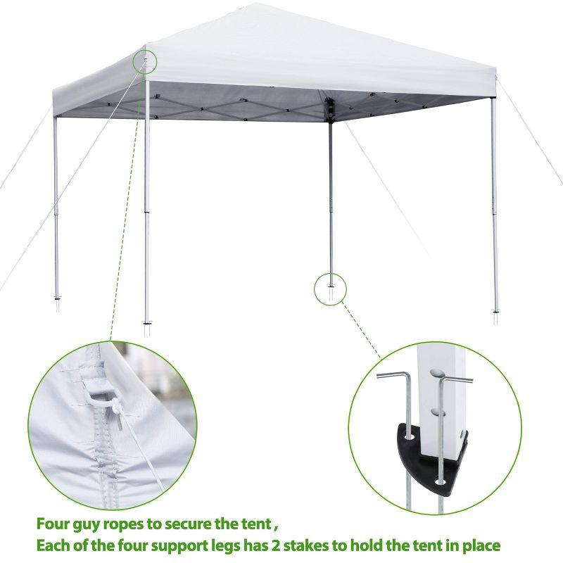 SKONYON 10' x10' Pop Up Canopy Tent Sun Shelter UV50+ Waterproof Canopy Top