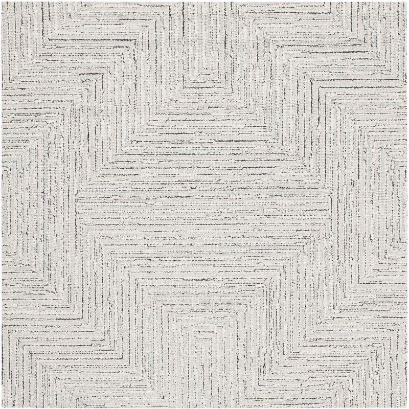 Micro-Loop MLP176 Hand Tufted Area Rug - Light Grey/Ivory - 5'x5' - Safavieh.