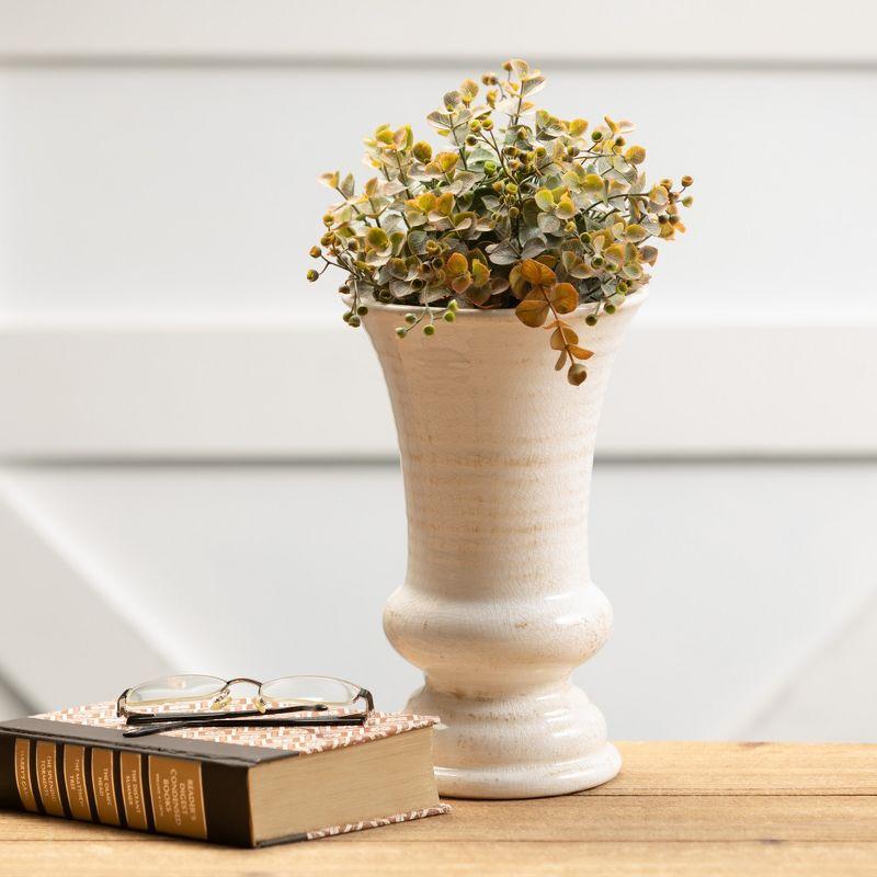 Sullivans Ceramic Urn Vase 10"H Off-White