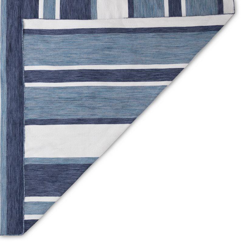 Liora Manne Sorrento Boat Stripe Indoor/Outdoor Rug Navy 8' Square