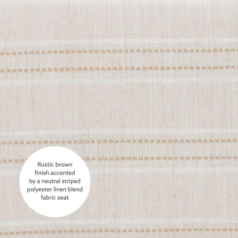 Claridge Backless Nailhead Saddle Counter Height Barstool Natural Stripe - Linon