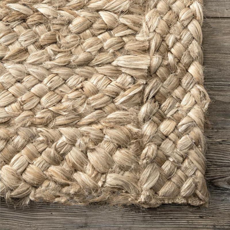 Keilani Natural Stripe Braided Jute 5' x 8' Area Rug