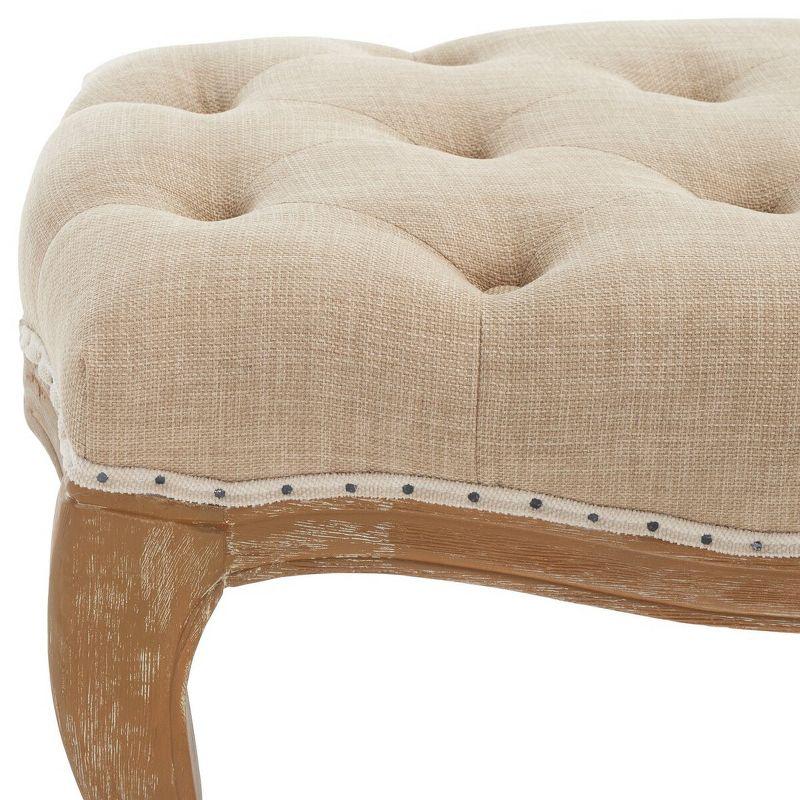 Ramsey Bench With Flat Black Nail Heads - Wheat/Natural Cream - Safavieh