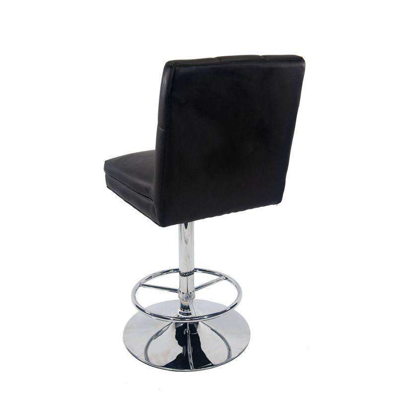 Sloan Adjustable Faux Leather Swivel Barstool Black - Boraam: Chrome Base, Counter to Pub Height