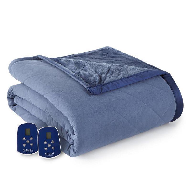 Indigo Queen Micro Flannel & Ultra Velvet Reversible Electric Blanket