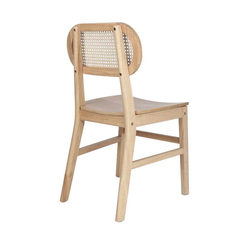 Flash Furniture Jacob Set of 2 Commercial Cane Rattan Dining and Event Chairs with Solid Wood Frame and Seat