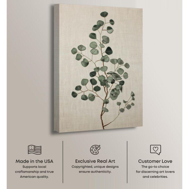 Art Remedy Eucalyptus Embroidery II Botanical Art Prints Wall Art by Art Remedy