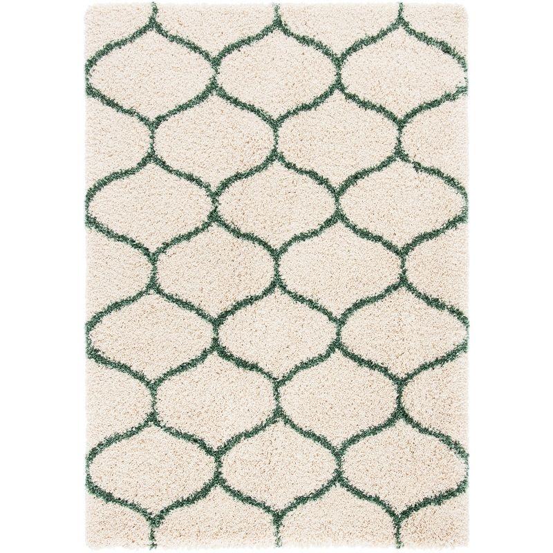 Hudson Shag SGH280 Power Loomed Area Rug - Ivory/Green - 5'3"x7'6" - Safavieh.