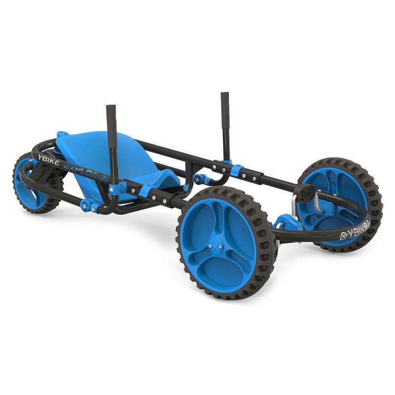 Blue and Black Aluminum Pedal-Powered Go-Kart