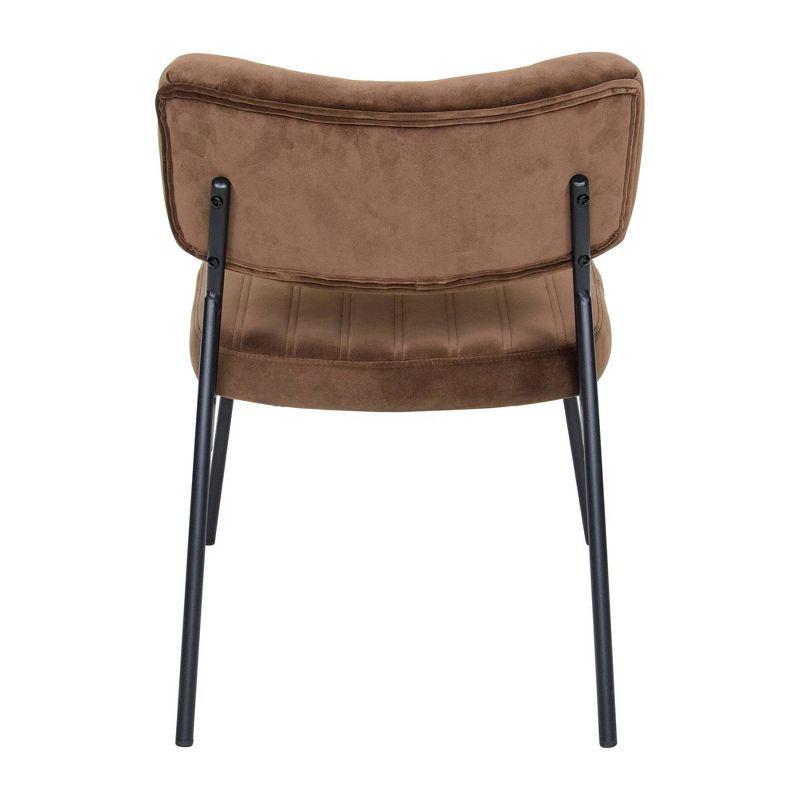 Elegant Mid-Century Modern Velvet Accent Chair in Coffee Brown