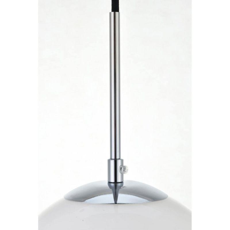 Elegant Lighting Baxter 3 Lights Chrome Pendant With Frosted White Glass