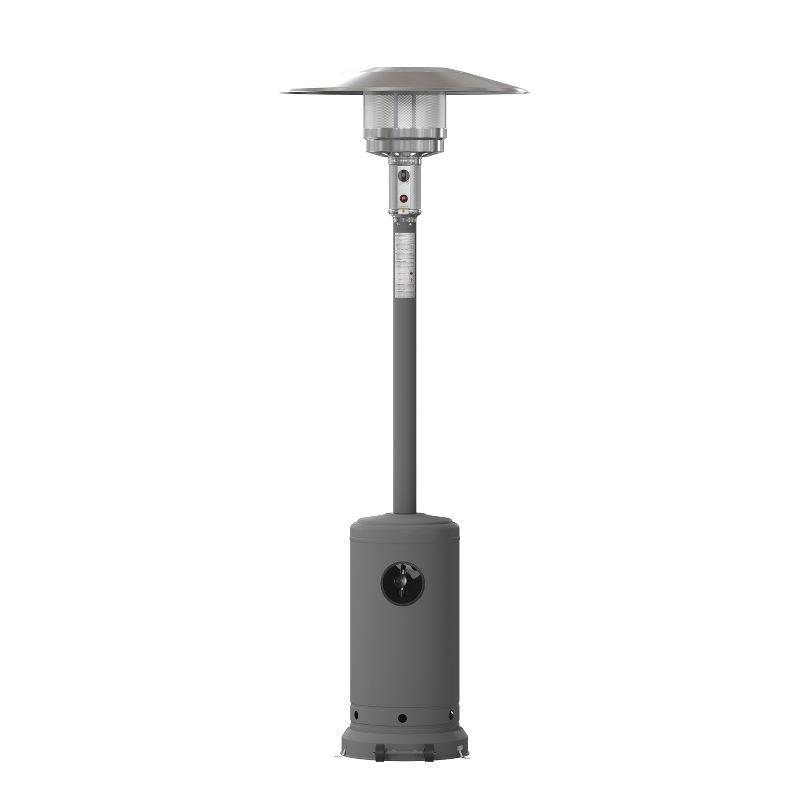 Flash Furniture Sol Patio Outdoor Heating-Stainless Steel 40,000 BTU Propane Heater with Wheels for Commercial & Residential Use-7.5 Feet Tall