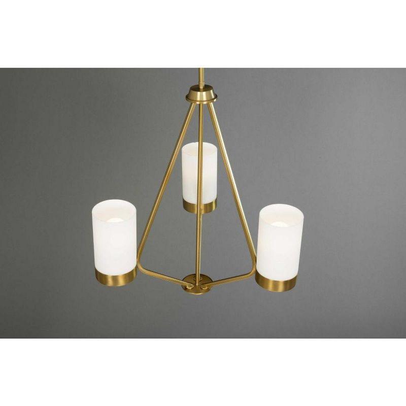 Progress Lighting Elevate 3-Light Chandelier, Brushed Bronze, Glass Shades