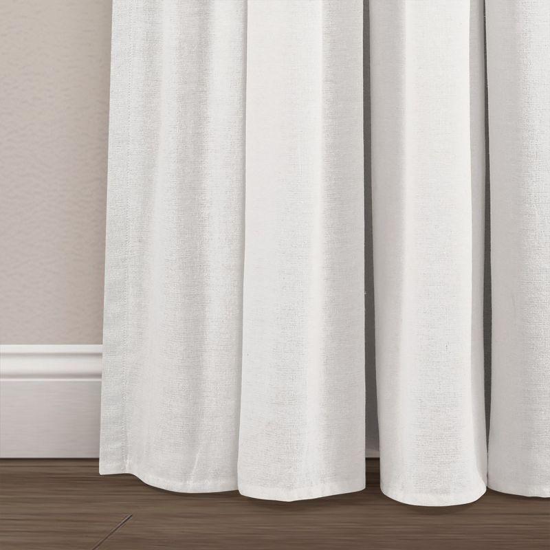 Linen Button Cotton Blend Blackout Curtain Panel