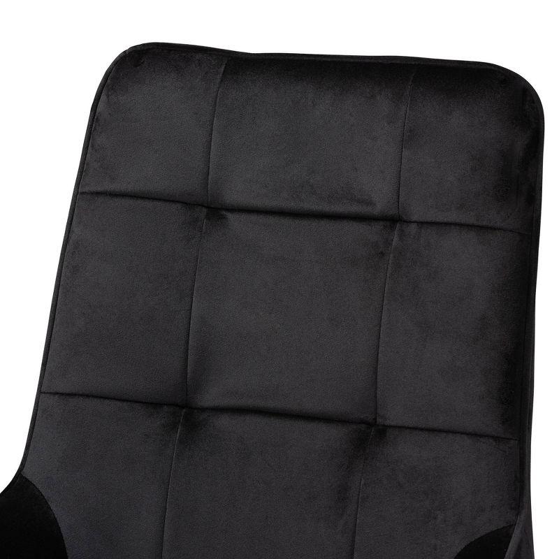 2pc Gavino Metal Dining Chair Set Black/Gold - Baxton Studio