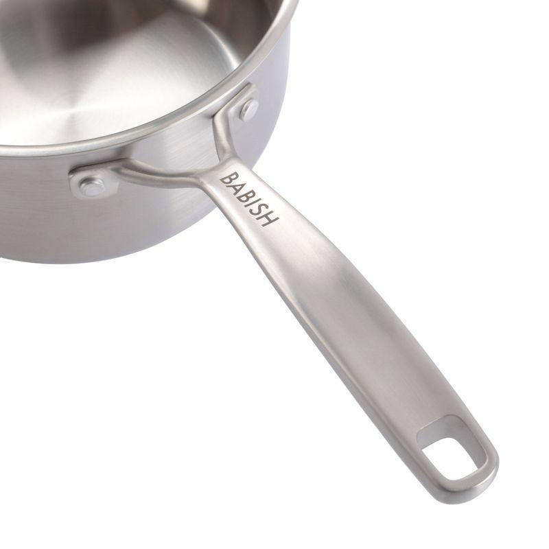 Babish 3.5-Quart Stainless Steel Non-Stick Saucier with Glass Lid