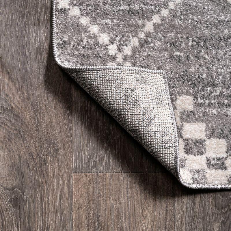 2'x8' Asilah Moroccan Modern Diamond Runner Rug, Gray - JONATHAN Y