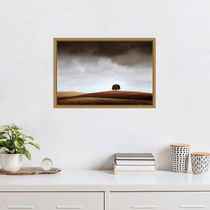 Amanti Art Distant Tree and Horizon by Alberto Merchan Canvas Wall Art Print Framed 23 x 16-in.