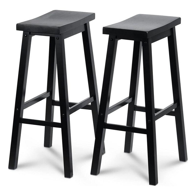 PJ Wood Classic Saddle-Seat 29 Inch Tall Kitchen Counter Stools